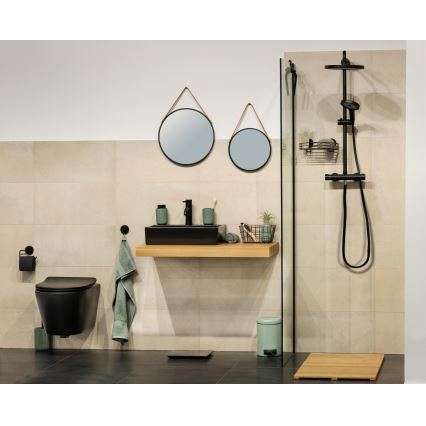 WENKO 24424100 - Veidrodis BORRONE 40x40 cm juodas/sidabrinis