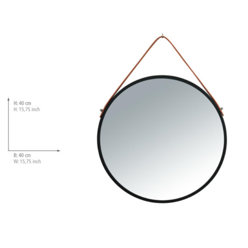 WENKO 24424100 - Veidrodis BORRONE 40x40 cm juodas/sidabrinis