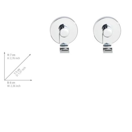 WENKO 24466100 – VACUUM-LOC kabliukas, 6 x 7 cm, blizgus chromas