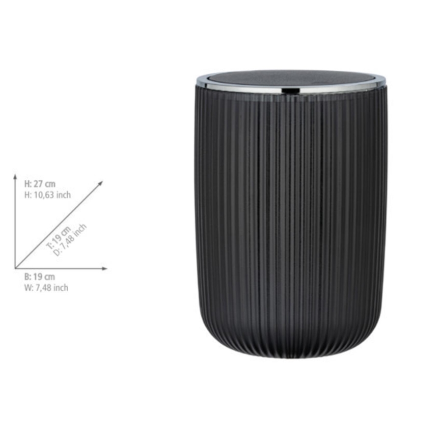 WENKO 24493100 - AGROPOLI šiukšliadėžė 19x27 cm pilka