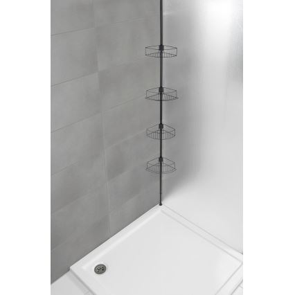 WENKO 24568100-Kampinė lentyna DOLCEDO 31x230 cm nerūdijančio plieno/juoda