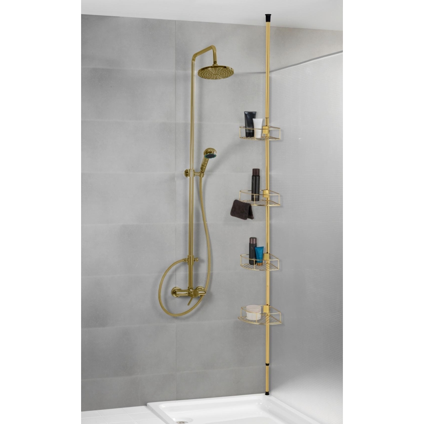 WENKO 24569100-Kampinė lentyna DOLCEDO 31x275 cm auksinė