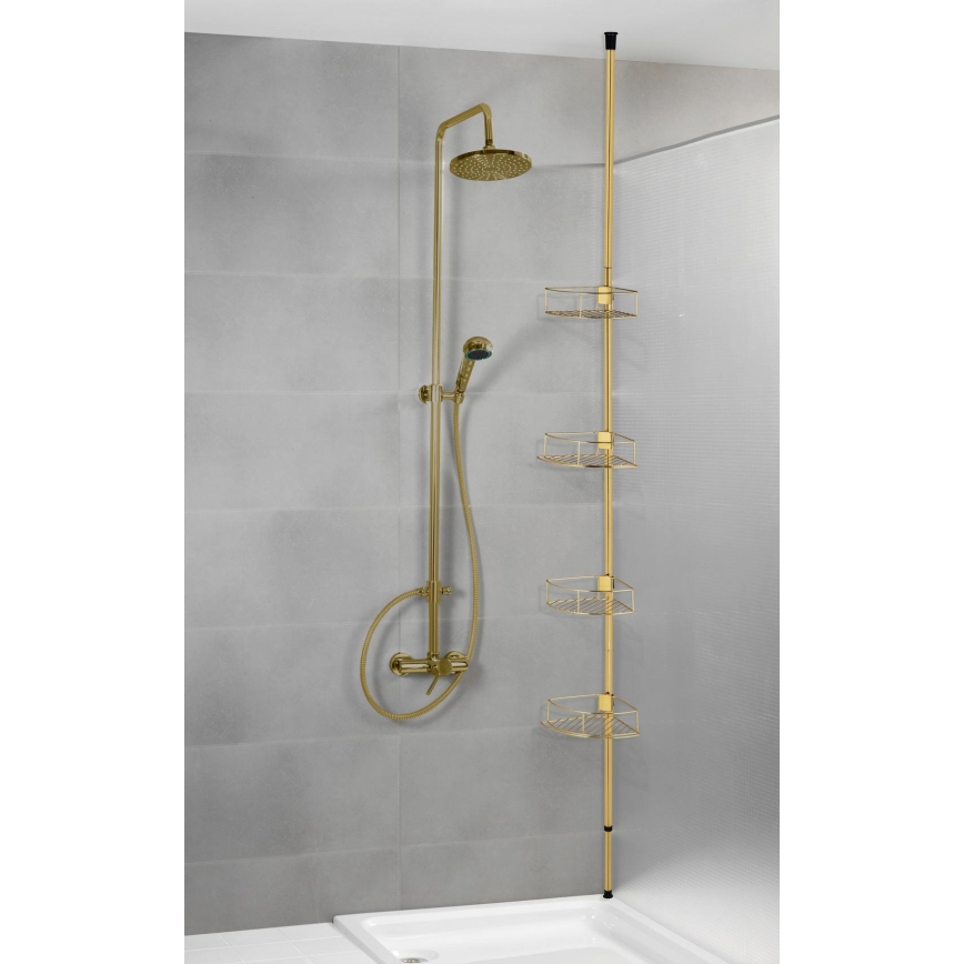 WENKO 24569100-Kampinė lentyna DOLCEDO 31x275 cm auksinė