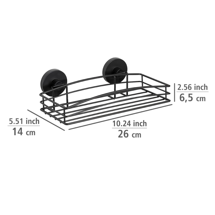 WENKO 24732100-Lentynėlė VACUUM-LOC apvali 26x14 cm juoda