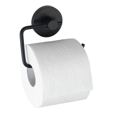 WENKO 24738100 - tualetinio popieriaus laikiklis VACUUM-LOC RUND SCHW, 13,5 x 10,5 cm, juodas