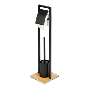 WENKO 24751100 - WC komplektas BAMBU⁠SA 18x72,5 cm juoda/ruda