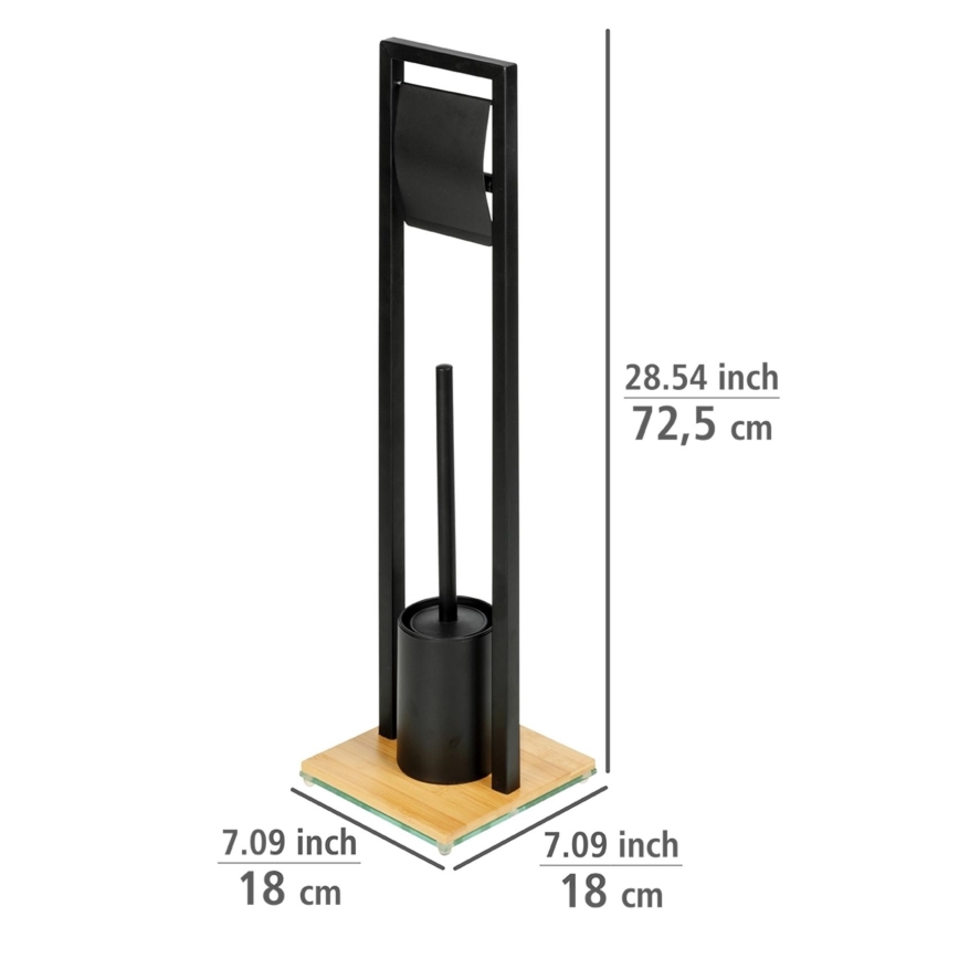 WENKO 24751100 - WC komplektas BAMBU⁠SA 18x72,5 cm juoda/ruda