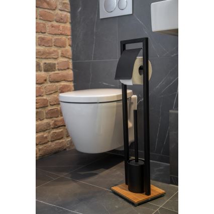 WENKO 24751100 - WC komplektas BAMBU⁠SA 18x72,5 cm juoda/ruda