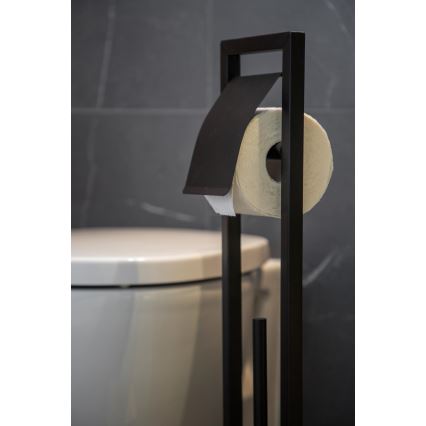WENKO 24751100 - WC komplektas BAMBU⁠SA 18x72,5 cm juoda/ruda