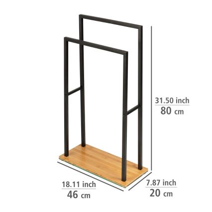 WENKO 24752100 - Rankšluosčių laikiklis BAMBUSA 46x80 cm juoda/ruda