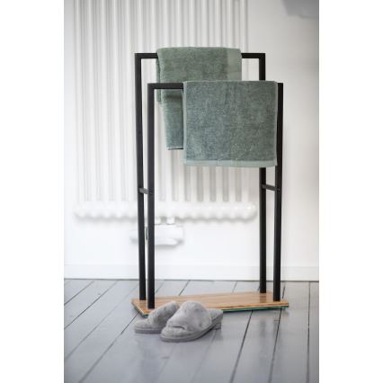 WENKO 24752100 - Rankšluosčių laikiklis BAMBUSA 46x80 cm juoda/ruda