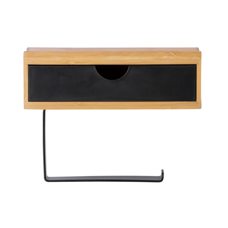 WENKO 24754100 - Tualetinio popieriaus laikiklis BAMBUSA 18,5x14 cm, rudos/juodos spalvos