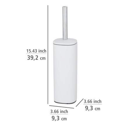 WENKO 24776100 - Tualeto šepetys ALASSIO 9,3x39,2 cm, nerūdijančio plieno/balta