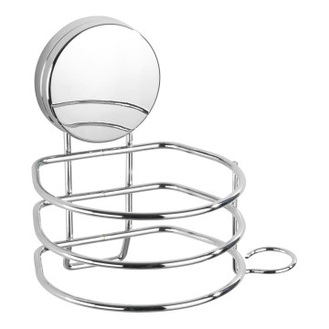 WENKO 24857100-Laikiklis plaukų džiovintuvui STATIC-LOC + OSIMO 14x13 cm blizgus chromas