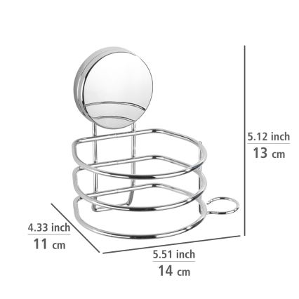 WENKO 24857100-Laikiklis plaukų džiovintuvui STATIC-LOC + OSIMO 14x13 cm blizgus chromas