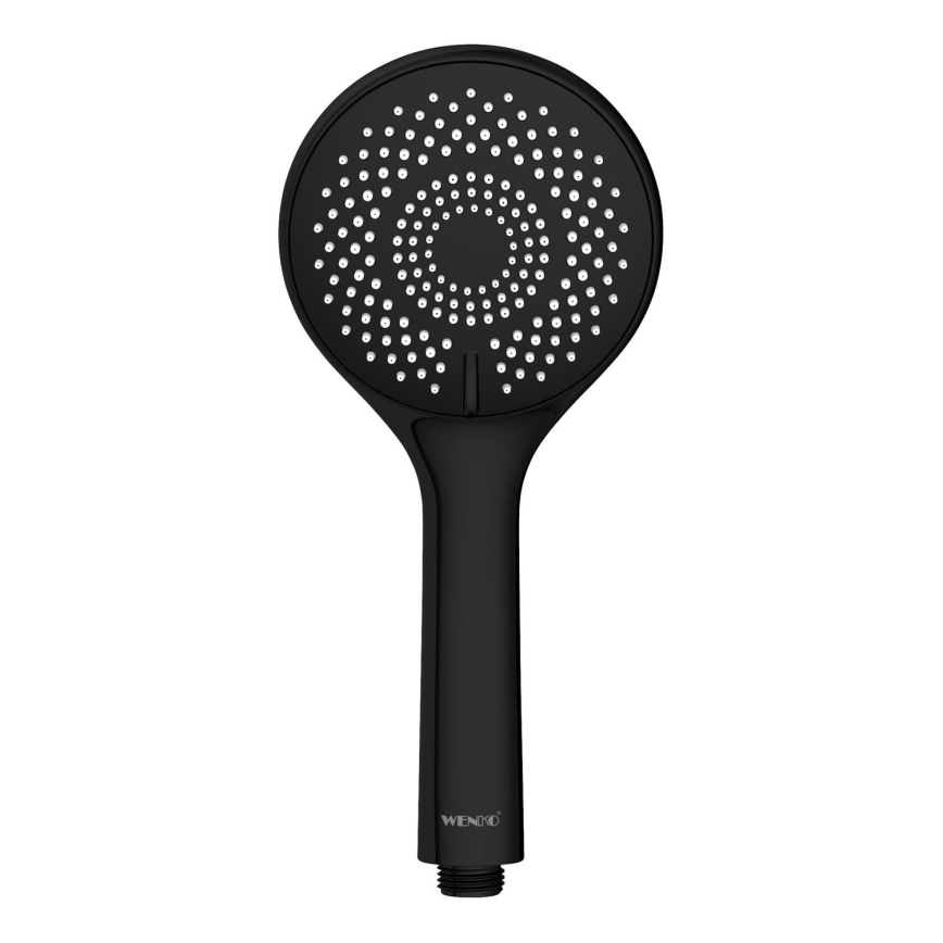 WENKO 24924100 - Dušo galvutė WATERSAVING SYSTEM 11x11 cm juoda