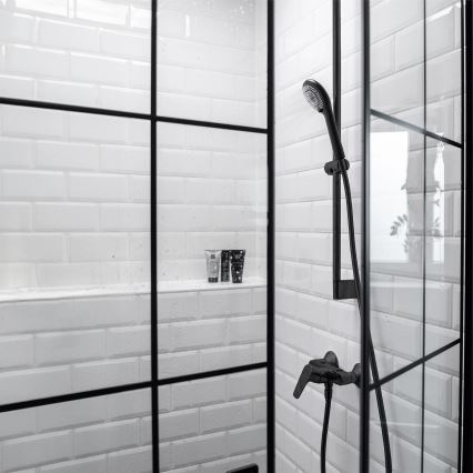 WENKO 24924100 - Dušo galvutė WATERSAVING SYSTEM 11x11 cm juoda