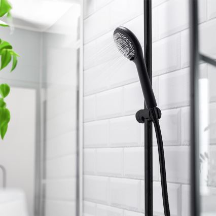 WENKO 24924100 - Dušo galvutė WATERSAVING SYSTEM 11x11 cm juoda