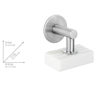 WENKO 24971100- Muilo laikiklis TURBO-LOC 4,5x7 cm sidabrinis