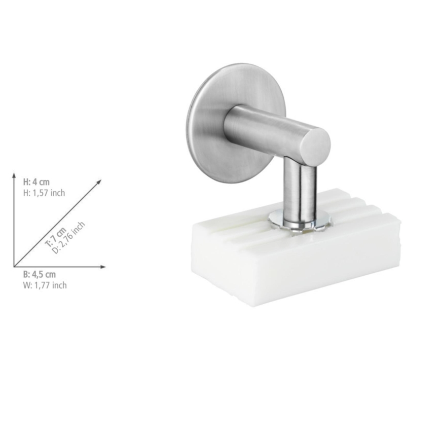 WENKO 24971100- Muilo laikiklis TURBO-LOC 4,5x7 cm sidabrinis