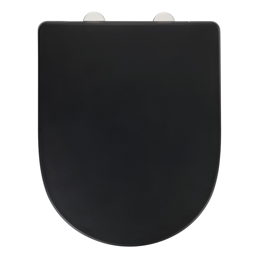 WENKO 24989100-WC tualeto sėdynė EXCLUSIVE 36,5x45 cm juoda/sidabrinė