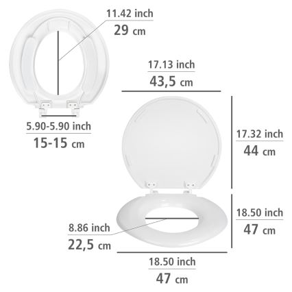 WENKO 25112100-WC tualeto sėdynė TORINO 44x43,5 cm balta
