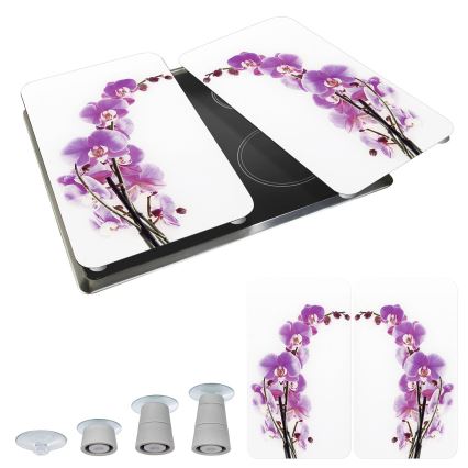 WENKO 2521433500 - Dangtis plokštei ABDECKPLATTE - Gėlių/augalų raštas, 30x52 cm, įvairiaspalvis