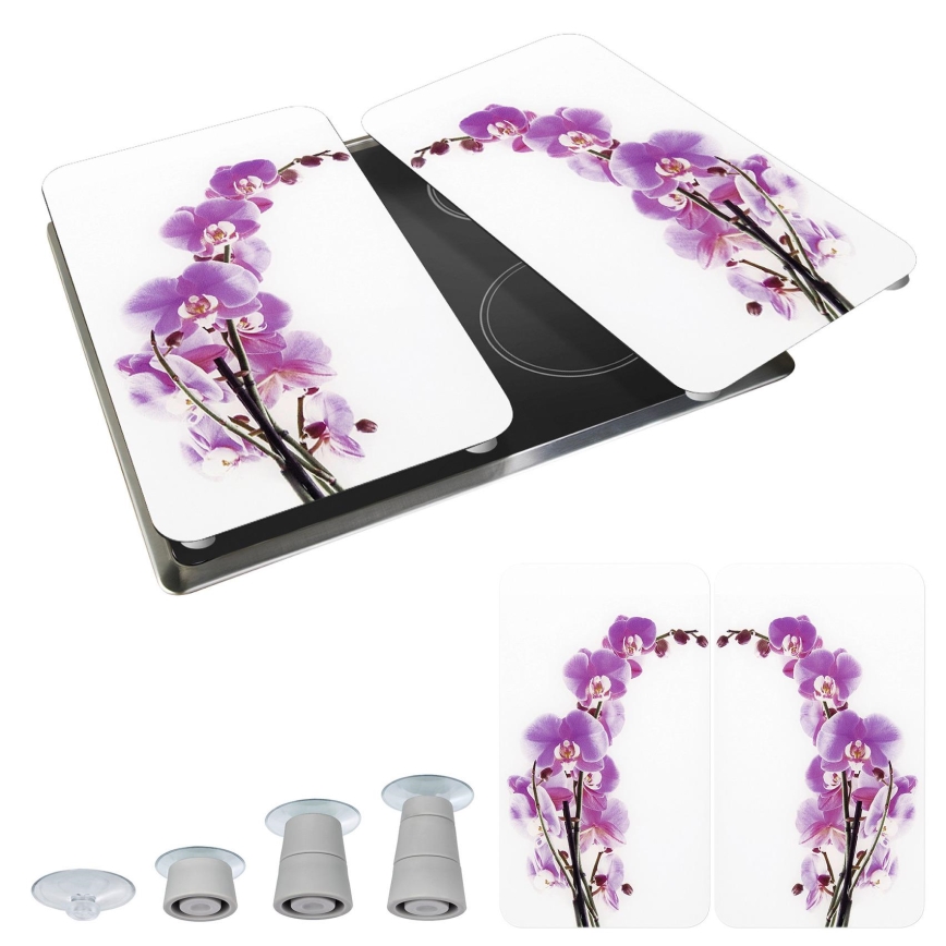 WENKO 2521433500 - Dangtis plokštei ABDECKPLATTE - Gėlių/augalų raštas, 30x52 cm, įvairiaspalvis