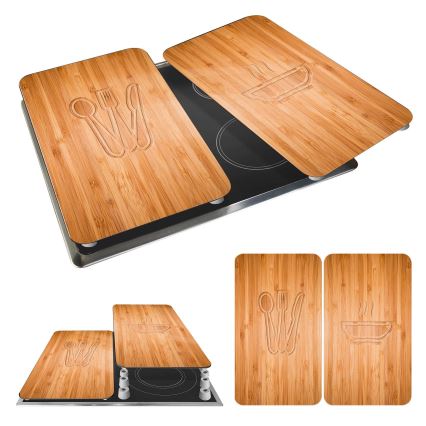 WENKO 2521497100 - Viryklės dangtis 52x30 cm margaspalvis/pilkas/skaidrus