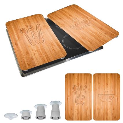 WENKO 2521497100 - Viryklės dangtis 52x30 cm margaspalvis/pilkas/skaidrus