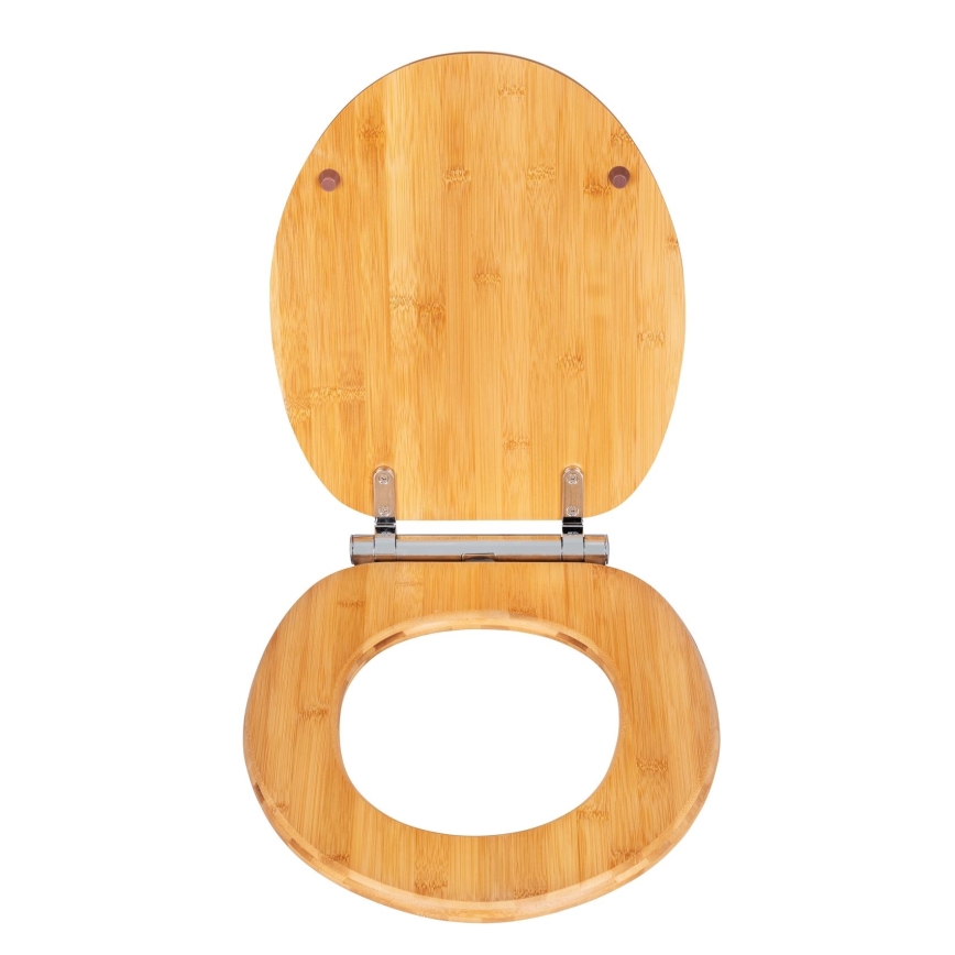 WENKO 25224100 - WC sėdynė BAMBOUSA 34,5x40,5 cm ruda/sidabrinė