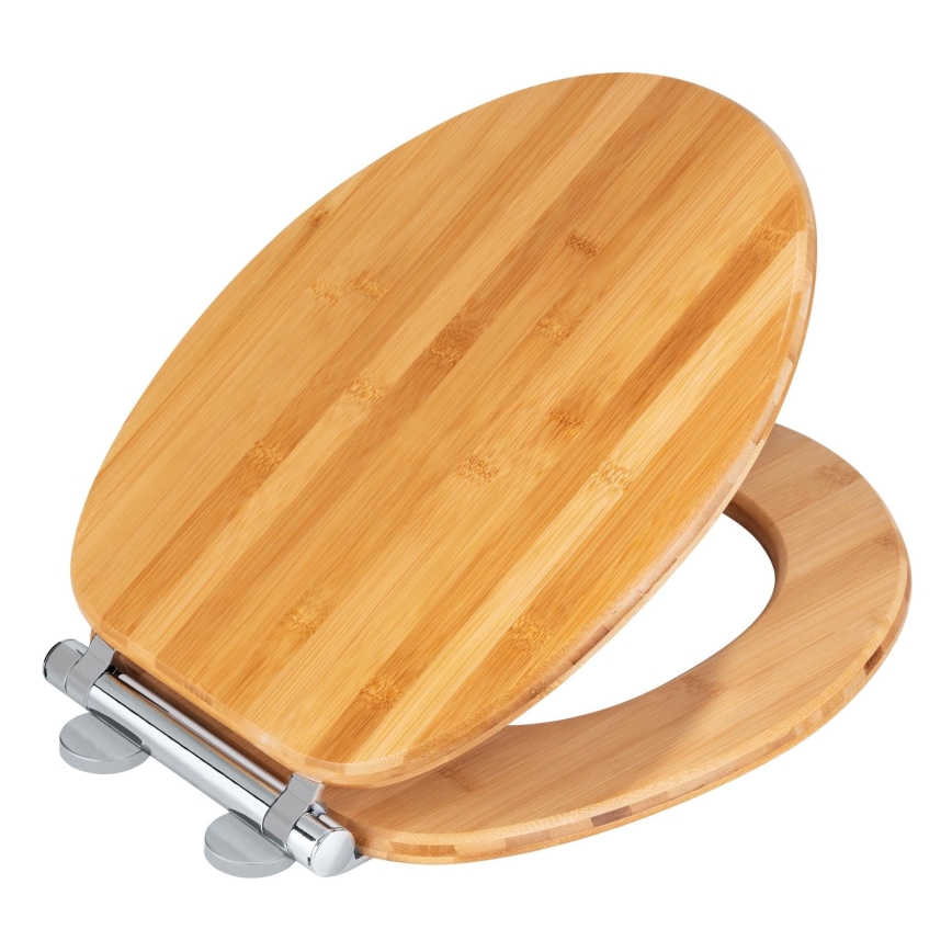 WENKO 25224100 - WC sėdynė BAMBOUSA 34,5x40,5 cm ruda/sidabrinė