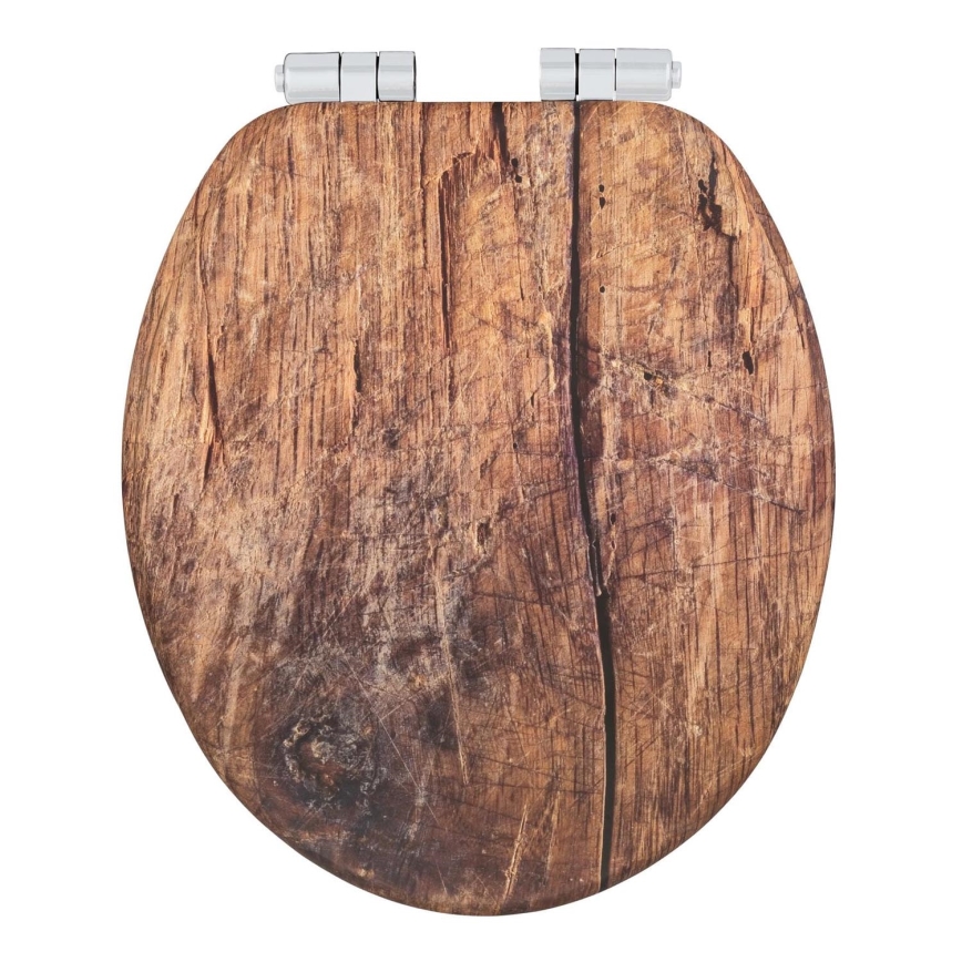 WENKO 25226100-WC tualeto sėdynė RUSTIC 35,5x42,5 cm ruda/sidabrinė