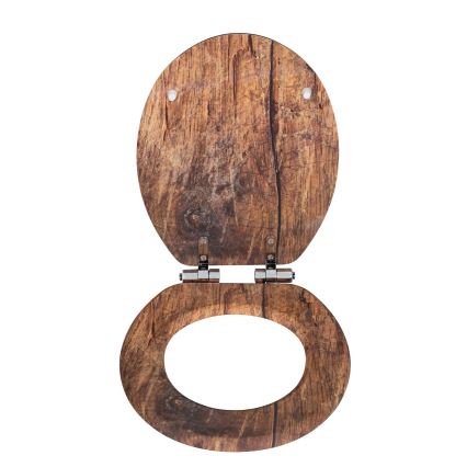 WENKO 25226100-WC tualeto sėdynė RUSTIC 35,5x42,5 cm ruda/sidabrinė