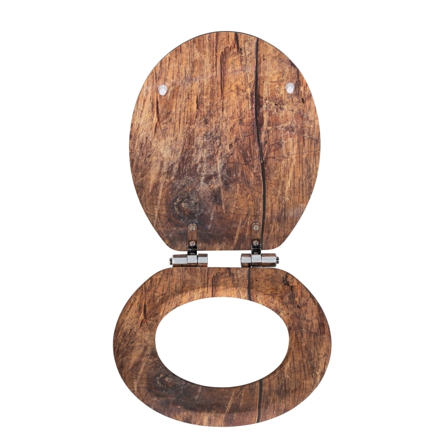 WENKO 25226100-WC tualeto sėdynė RUSTIC 35,5x42,5 cm ruda/sidabrinė