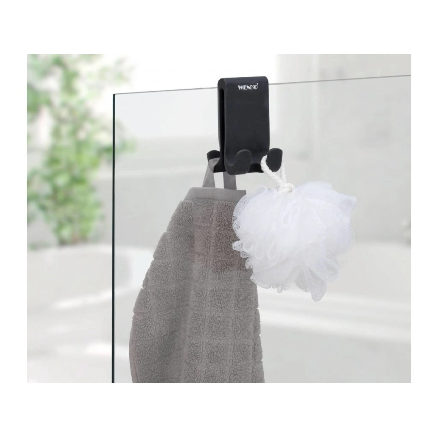 WENKO 25229100-Kabliukas VERNA DUO 5x9,5 cm juoda