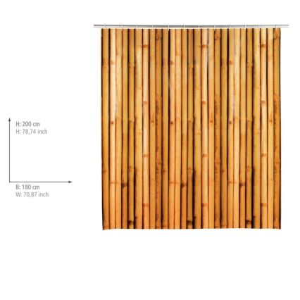 WENKO 25233100 - Dušo užuolaida BAMBUSA 180x200 cm rudos spalvos