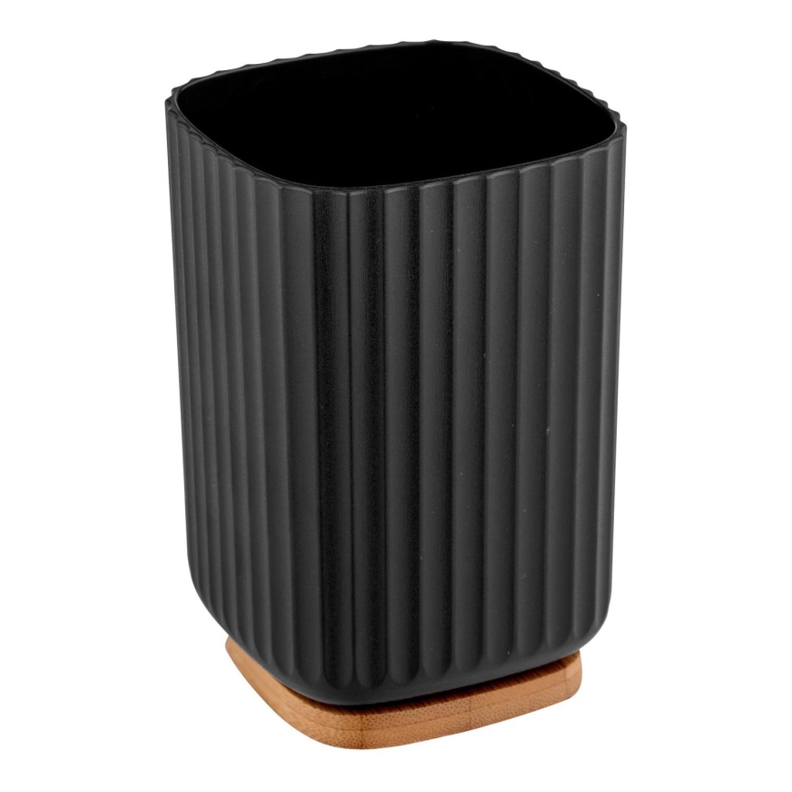 WENKO 25297100 - dantų šepetėlio puodelis ROTELLO 8,5x11 cm juoda/ruda