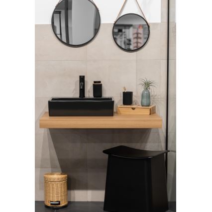 WENKO 25297100 - dantų šepetėlio puodelis ROTELLO 8,5x11 cm juoda/ruda