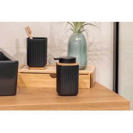 WENKO 25297100 - dantų šepetėlio puodelis ROTELLO 8,5x11 cm juoda/ruda