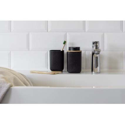 WENKO 25297100 - dantų šepetėlio puodelis ROTELLO 8,5x11 cm juoda/ruda