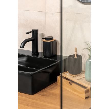 WENKO 25297100 - dantų šepetėlio puodelis ROTELLO 8,5x11 cm juoda/ruda