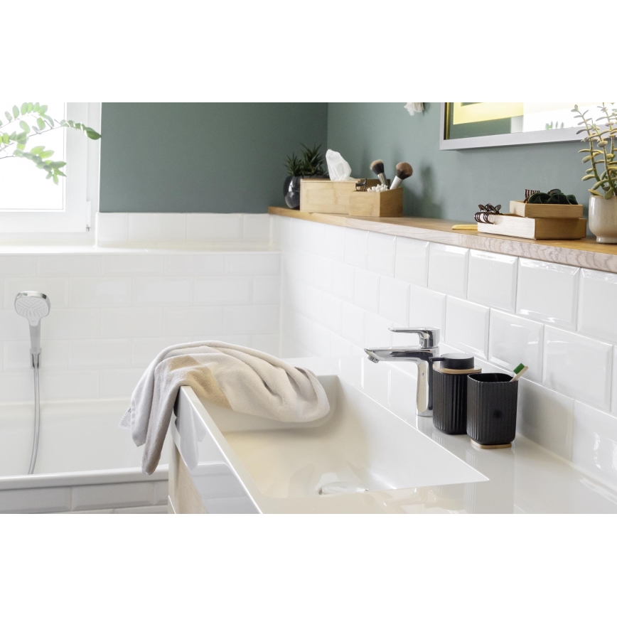 WENKO 25297100 - dantų šepetėlio puodelis ROTELLO 8,5x11 cm juoda/ruda