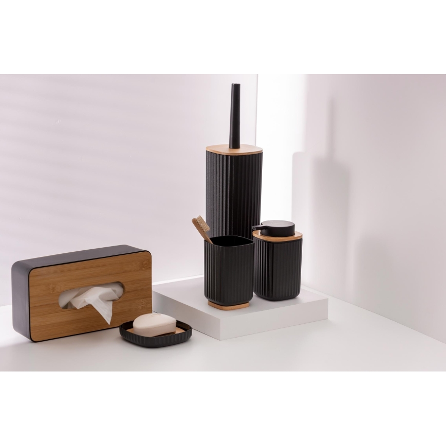 WENKO 25298100 - Muilo dozatorius ROTELLO 8,9x12,7 cm juoda/ruda