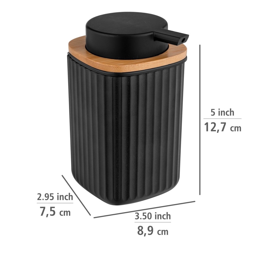 WENKO 25298100 - Muilo dozatorius ROTELLO 8,9x12,7 cm juoda/ruda