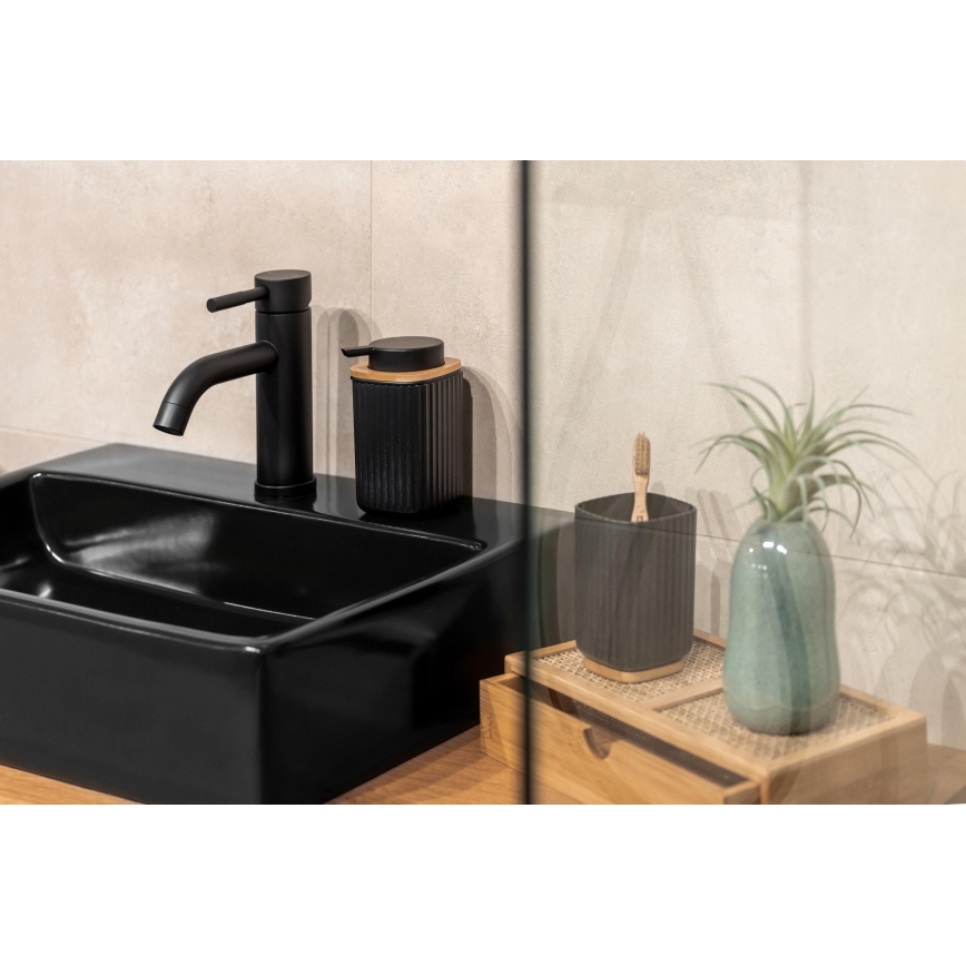 WENKO 25298100 - Muilo dozatorius ROTELLO 8,9x12,7 cm juoda/ruda