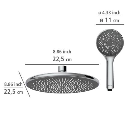 WENKO 25310100 - Dušo komplektas WATERSAVING SYSTEM nerūdijančio plieno/blizgus chromas