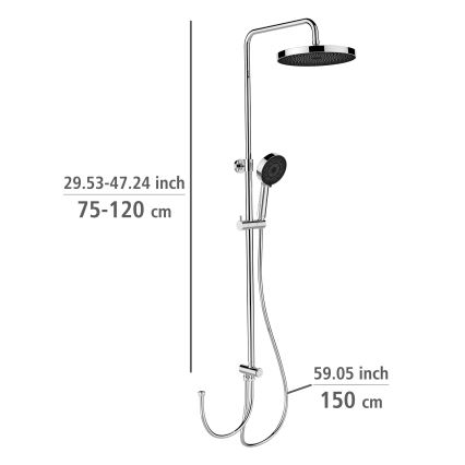 WENKO 25312100 - Dušo stulpas SOFTWATER 12x120 cm blizgus chromas