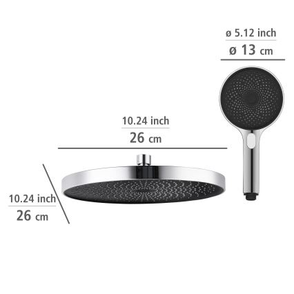 WENKO 25312100 - Dušo stulpas SOFTWATER 12x120 cm blizgus chromas