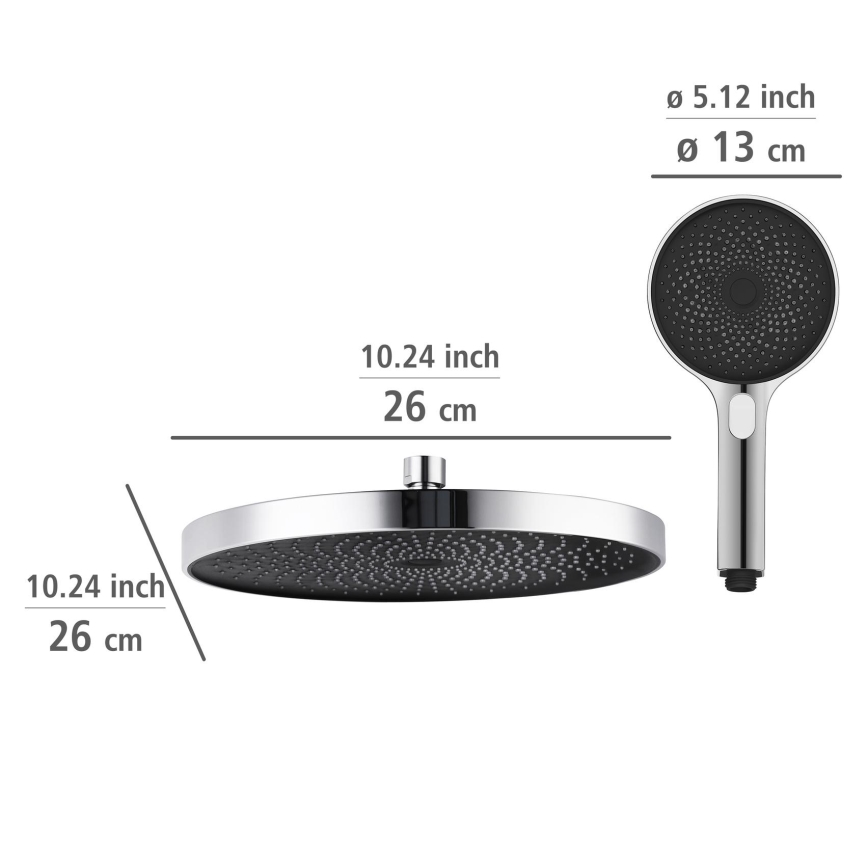WENKO 25312100 - Dušo stulpas SOFTWATER 12x120 cm blizgus chromas